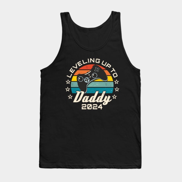 Leveling Up To Daddy 2024 cool pregnancy announcement Tank Top by FloraLi